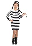 Fun Costumes Girl's Great Escape Prisoner Costume, Striped Dress and Hat for a Fun Inmate Look