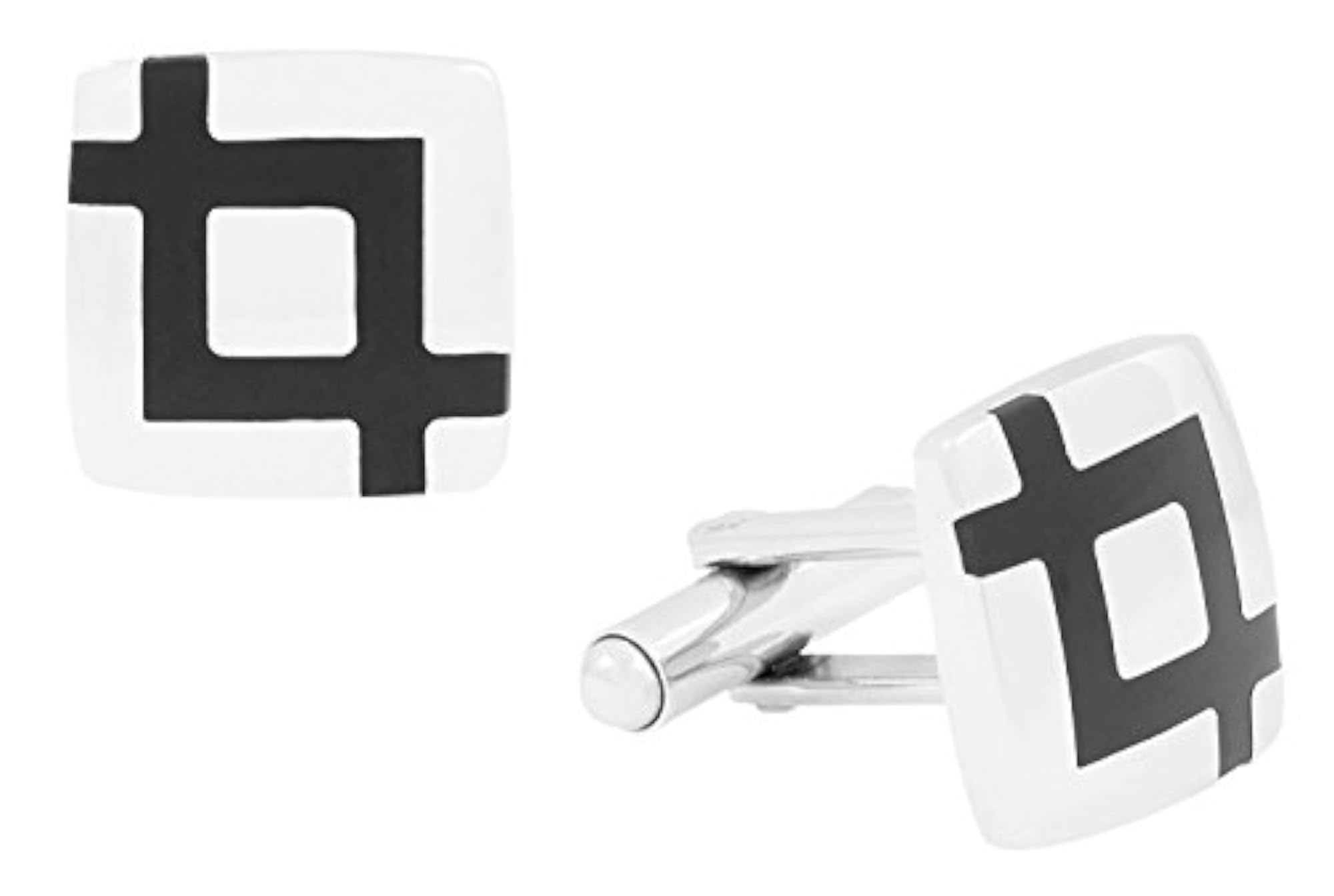 Men's Glossy Black Cufflink for Formal Wear