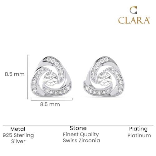 Image of Clara 925 Sterling Silver Bianca Solitaire Pendant Earrings Chain Bracelet Ring Jewellery Set for Women & Girls| Platinum Plated | Gift for her