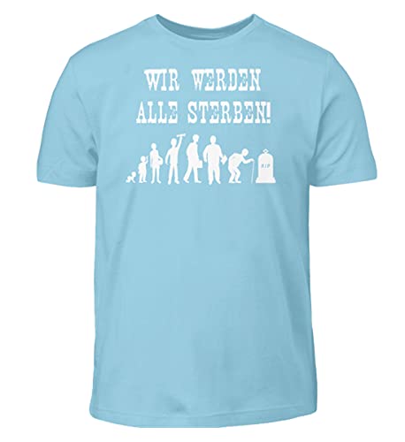 T-Shirt pour Enfant bleu haut manches courtes taille 122 cm 128 cm