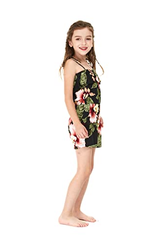 Image of Family Matching Hawaiian Clothes, Black Rafelsia | Lightweight 100% rayon • Family matching outfits • Beach vacations • Luaus • Cruises • Family photos