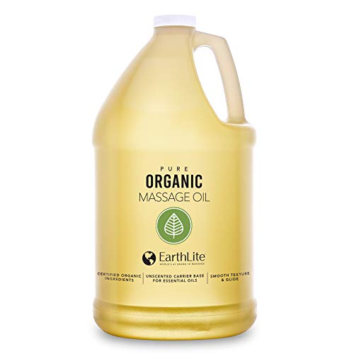 EARTHLITE Pure Organic Massage Oil  NEW 2019 - Chemical Free, 100% Certified Organic, Finest Quality for Therapists & Clients, Unscented