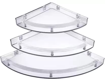 Spazio Bathroom Corner Shelf Set Super Clear, Corner Shelves Unbreakable - One Set (3 Pieces) (B0BFKZQWS9) Amazon Price History, Amazon Price Tracker