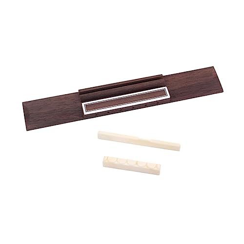 Toddmomy String Rosewood Guitar Bridge Replacement Parts with Bone Saddle for Acoustic Classical Guitars Easy Installation and Enhancing Sound