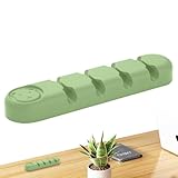 Cable Holder Clips - Bear Shape Cords Organizer, 4 Hole Cables Managements, Silicone Material + Self Adhesive Back, 9.3cm Size, Flexible Design | Desk Wall Cable Clips for Charger Wire Holder