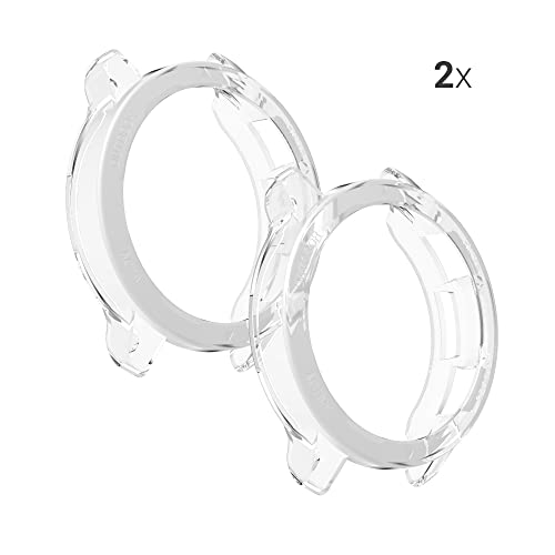 kwmobile Frame Cover Compatible with Xiaomi Watch S1 Active Cover (2-Pack) - Clear Silicone Case - Transparent - Image 4