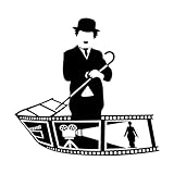  Stickers muraux décoratifs en vinyle Cinéma Tournage de film 54x56.7cm Installation facile Noir