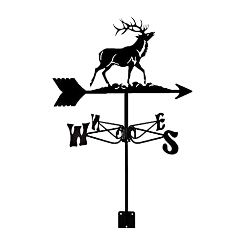 Aculip Yard Art Weather Vane Garden Statues, Metal Weathervane Garden Weather Vane Deer Weather Vane With Bracket For Garden Roof #TOP2