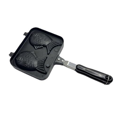 Effonek たい焼き(日本の魚焼きグリル)用の4ピースノンスティック型 テフロン加工で焦げ付きにくく 素材はアルミニウム合金 直火 ガスコンロ 炭火に対応 家庭用としても業務用としても最適で 和菓子作りにも最適です IHクッキングヒーターには対応してい