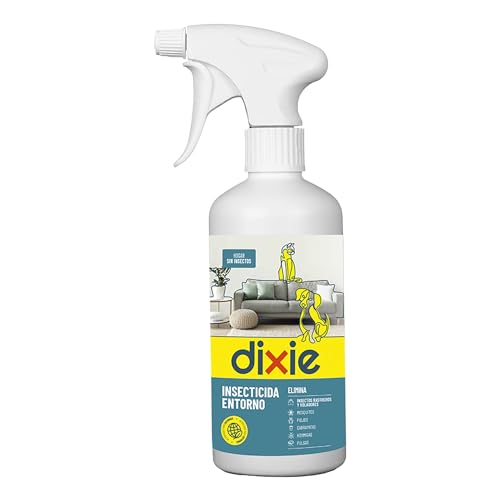 DIXIE - Insecticida Hogar - 500 ml - Elimina y Previene Parásitos en el Entorno de las Mascotas - Protección de Larga Duración Hasta 2 Meses - No Mancha ni Decolora las Superficies