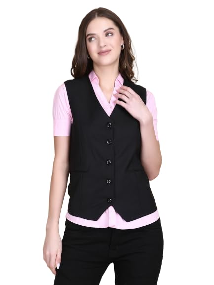 Regular Fit Waistcoat For Women Sleeveless Blazer for Women Latest Casual Formal Blazer for Girls Women Blazer for Women's-image-30