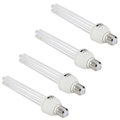 Image of VEVOR Clean Light Bulb, 4 Pack, 25W Replacement Lamp with Ozone, 253.7 nm + 185 nm Wavelength Clean Light Bulb, E27 Universal, for 400 sqft Living Room, Classroom, Office, and Restaurant