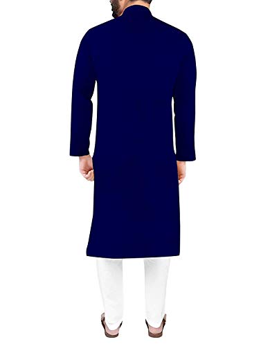 Image of Gauri Laxmi Enterprise Men Cotton Blend Straight Kurta