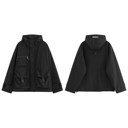 XYXIONGMAO Casual Techwear Zipper Tactical Gothic Clothes Jacket Windbreaker Streetwear Jackets Hooded for Men3