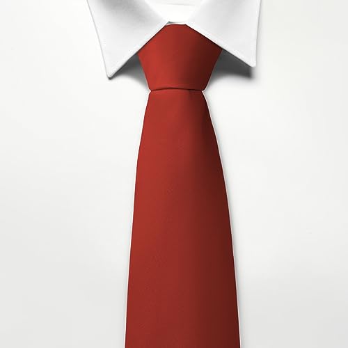 Image of Men's Classic Satin 3.15 inch Soild Color Necktie Wedding Business Tie & Gift Box
