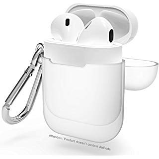 Airpods Case,With Keychain Easy Outdoors,Happycover Thicken Shockproof 360° Protective Silicone Cover Skin With Integrated Dust Plug Compatible For Airpods Charging Case 2 & 1 (Milk Tea) #TOP4