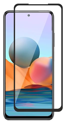 Image of Tempered Glass Screen Protector Compatible for Redmi 10 with Edge to Edge Coverage and Easy Installation Kit, Pack of 1, Black