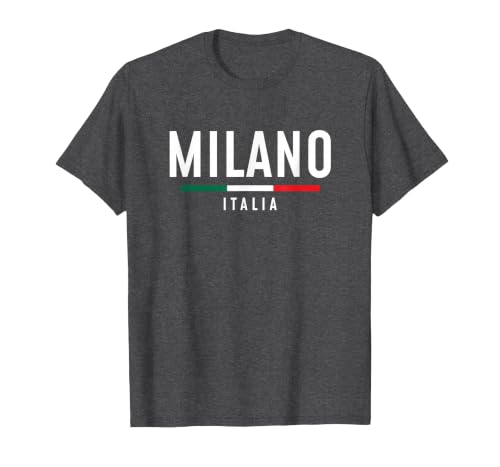 Vintage Milano Italia Retro Throwback Mens Womens Souvenir T-Shirt, Men, Dark Heather Grey, Small
