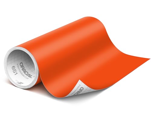 ORACAL 651 Matte Orange Vinyl Durable Roll Easy to Weed Permanent Adhesive Craft Vinyl for Plotting Machines Decals & DIY Projects 12 x 15ft + Transfer Tape 12 x 24