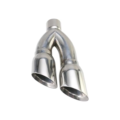 Silencieux d'échappement voiture double sortie 102mm et tube incliné 80mm en inox