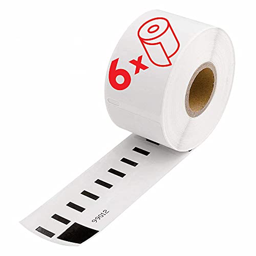 6 rollos Etiquetas compatibles con la impresora de etiquetas Dymo LabelWriter 99012, 36mm x 89mm, 260 piezas por rollo, S0722400 Etiquetas multiuso de SmartProduct Cover