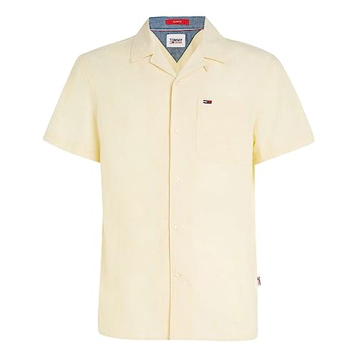 Tommy Jeans Classic Linen Camp Camisa Hombre - 100% Algodón Talla: XL