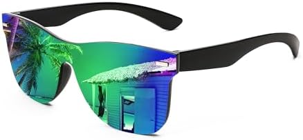 FEISEDY Womens Men Sunglasses Trendy Mirrored Reflective Sun Glasses B4114