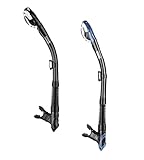 aegend Dry Snorkel, Dive Mask Easy-Breath Free Diving Snorkel for Snorkeling Scuba Diving Freediving Swimming, with Top Dry Valve and Food-Grade Silicone Mouthpiece for Adult Youth