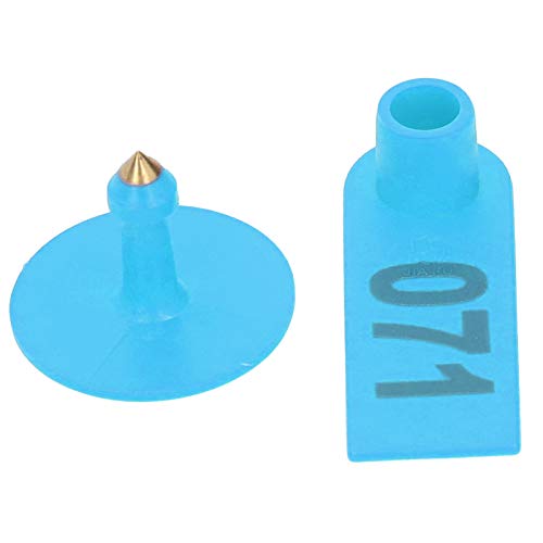 Etiqueta de orelha de ovelha, etiquetas numeradas, etiquetas para ovelhas, cabras, gado, ração (azul