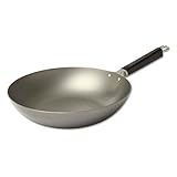 Joyce Chen 22-0050, Pro Chef Peking Pan Uncoated Carbon Steel, 12-Inch