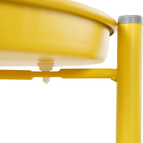 Grand Patio Indoor & Outdoor Side Table 2-Tier, Weather-Resistant Steel Round End Table For Porch, Poolside, Bedroom, Living Room (Yellow 2-Tier) #TOP4