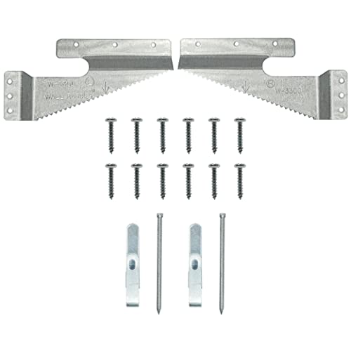Image of PHS Wall Buddies Large Picture Hangers - 5 Pack Heavy Duty Self-Leveling Sawtooth Brackets for Wood Frames up to 60 lbs - Picture Hanging Hardware, Frame Hanging Kit with Hooks, Nails & Screws