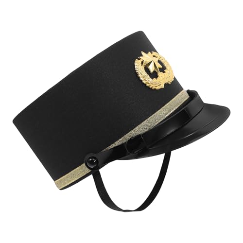 Casquette de chef de train noire pour déguisement et théâtre Magiclulu