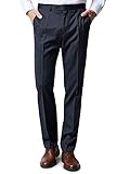reine Schurwolle Walbusch Herren Nadelstreifen Anzug Hose einfarbig Marine 52