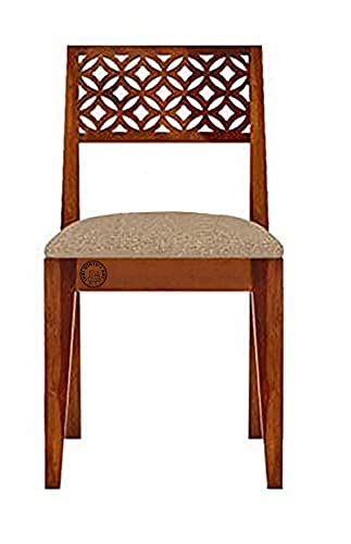 Image of SHRI MINTU'S ART Solid Sheesham Wood Dining Table 6 Seater | Six Seater Dinning Table with 6 Chairs for Home | Chairs with Cushion | Dining Room Sets for Kitchen & Restaurants | Rosewood, Brown Finish