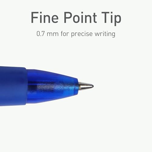 Image of Pentonic B-RT Retractable Ballpoint Pens, 10 Count, 10 Colors Tip, 0.7 mm Fine Point, Ergonomic Grip, Smooth Writing For Journaling, Pens for School & the Office (1017265)