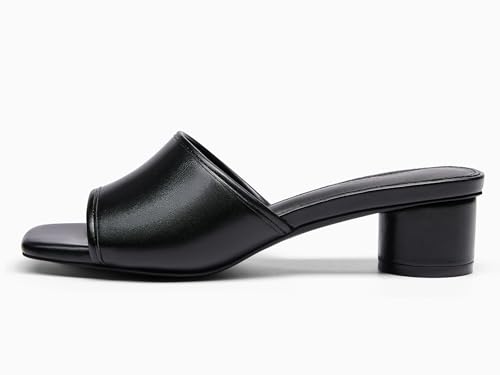 Image of Coutgo Women's Square Open Toe Chunky Heel Slide Sandals