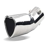 Riloer Car Accessories Heart Shaped Universal Car Exhaust Muffler Tip Stainless Steel Pipe Chrome Exhaust Tail Muffler Tip Pipe