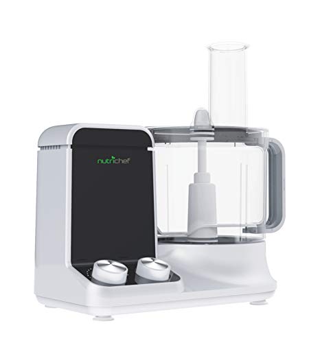 NutriChef NCFP8 Multifunction Food Processor - Ultra Quiet Powerful Motor, Includes 6 Attachment