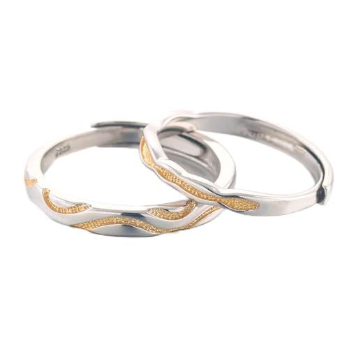 Bague amour éternel en argent véritable avec finitions bicolores haut de gamme