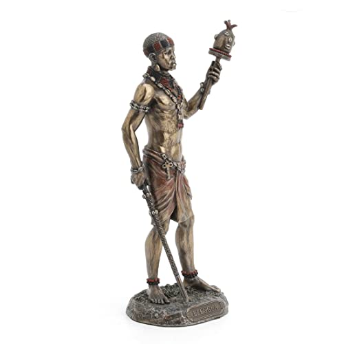 Estatua Orisha Elugua de Resina Acabado Bronce 22.5 cm miniatura 6