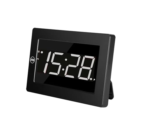 Timegyro Digital Wall Clock Battery Operated - LED Display Digital Alarm Clock Battery Powered Only, Brightness Adjustable, 12/24Hr