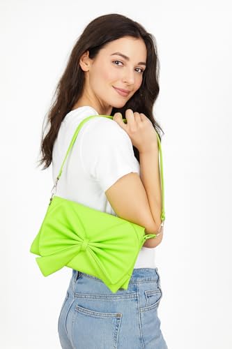 Image of Women's Bow Crossbody Bag - Shoulder Purse & Sling Handbag - Multi-Pocket Partitioned Side Bag with Adjustable Strap for Party, Wedding & Casual