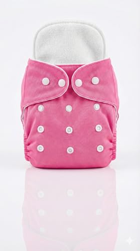 Image of Reusable Cloth Diaper for Babies | Washable Baby Cloth Diaper with Absorbent Insert | Leak Proof Adjustable Free Size Pocket Diaper 3M -3Years | Eco Friendly Reusable Baby Diaper (1, Pink, One Size)