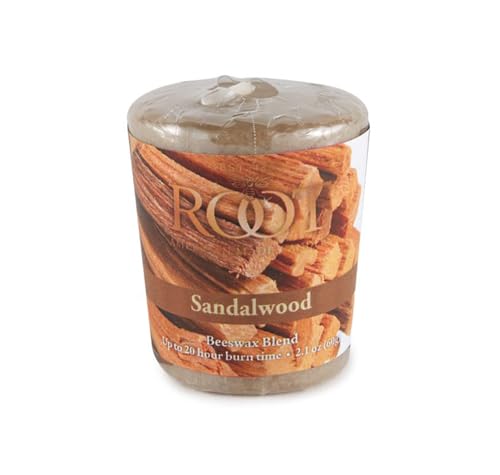 Root Candles 20-Hour Burn Time Votives Handcrafted Premium Beeswax Blend Scented Candle, 18-Pack, Sandalwood