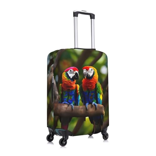 Colorful Parrots On Tree Luggage Covers For Suitcase Approved,Suitcase Cover Protector Fit 18-32 InchLuggage3