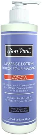 Bon Vital Original Massage Lotion, 8 oz – Lightweight, Non-Greasy Formula for Massage Therapy, Moisturizes & Nourishes Dry Skin, Ideal for Clinics, Spas & High-Volume Use