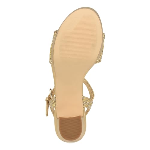 Guess Women's HALDEM Sandal, Natural/Gold 710, 84