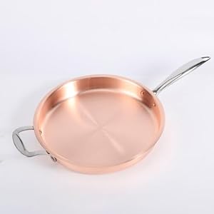 Pure Copper Skillet – 11 Inch Diameter Stainless Steel Handle