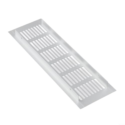Rejilla de ventilación Louvred de aleación de aluminio para uso en espacios cerrados como armarios y armarios, resistente acabado plateado (80 x 250 mm)